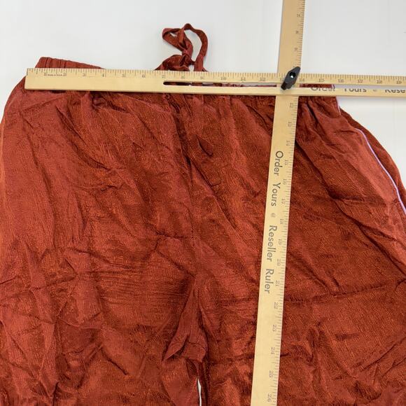 Untitled In Motion Pants Womens XX Large Orange Pink Piped Satin Wide Leg - Picture 9 of 12